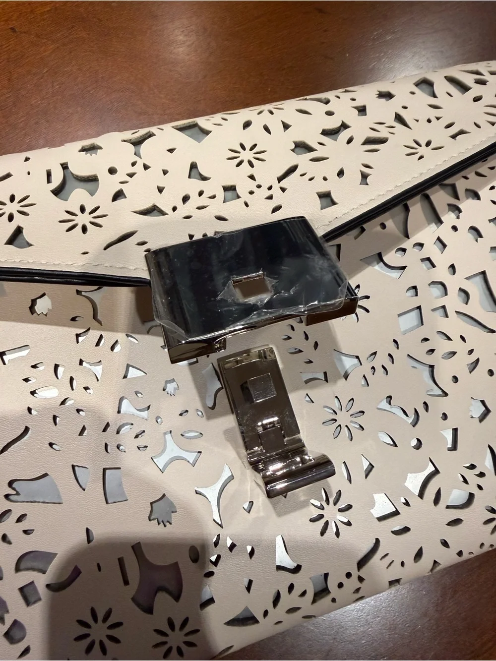 Laser-Cut Envelope Clutch - Blush Pink